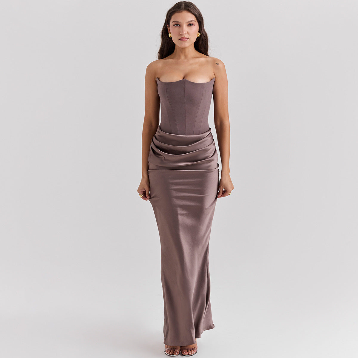 Slim Tube Top Long reDss Sexy Fashion Bandeau Backless Party Evening Dresses For Women Clothing