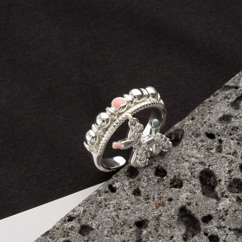 Finger Ring With Dog,silvery Color,Only Self-pickup Is Supported, And The Displayed Prices Are All Self-pickup Prices