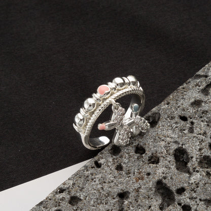 Finger Ring With Dog,silvery Color,Only Self-pickup Is Supported, And The Displayed Prices Are All Self-pickup Prices