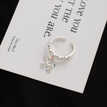Finger Ring With Dog,silvery Color,Only Self-pickup Is Supported, And The Displayed Prices Are All Self-pickup Prices
