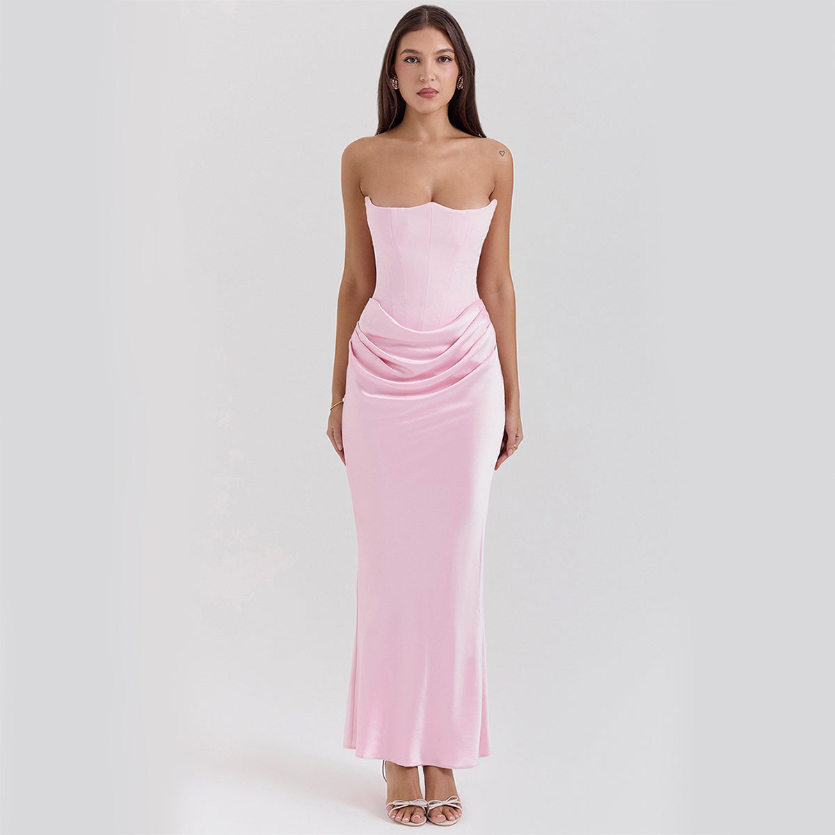 Slim Tube Top Long reDss Sexy Fashion Bandeau Backless Party Evening Dresses For Women Clothing