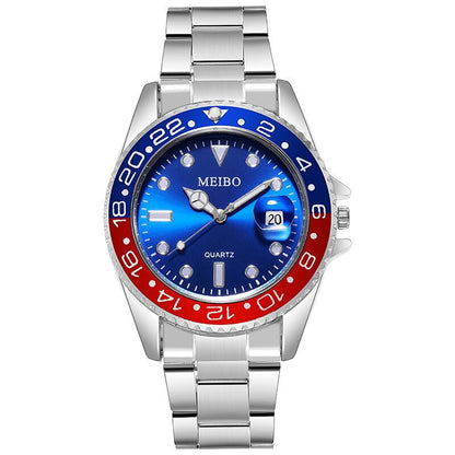 Classic Business Fashion Alloy Single Calendar Quartz Watch
