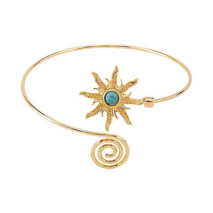Fashion Creative Geometric Multi-layer Cross Water Drop Metal Armband