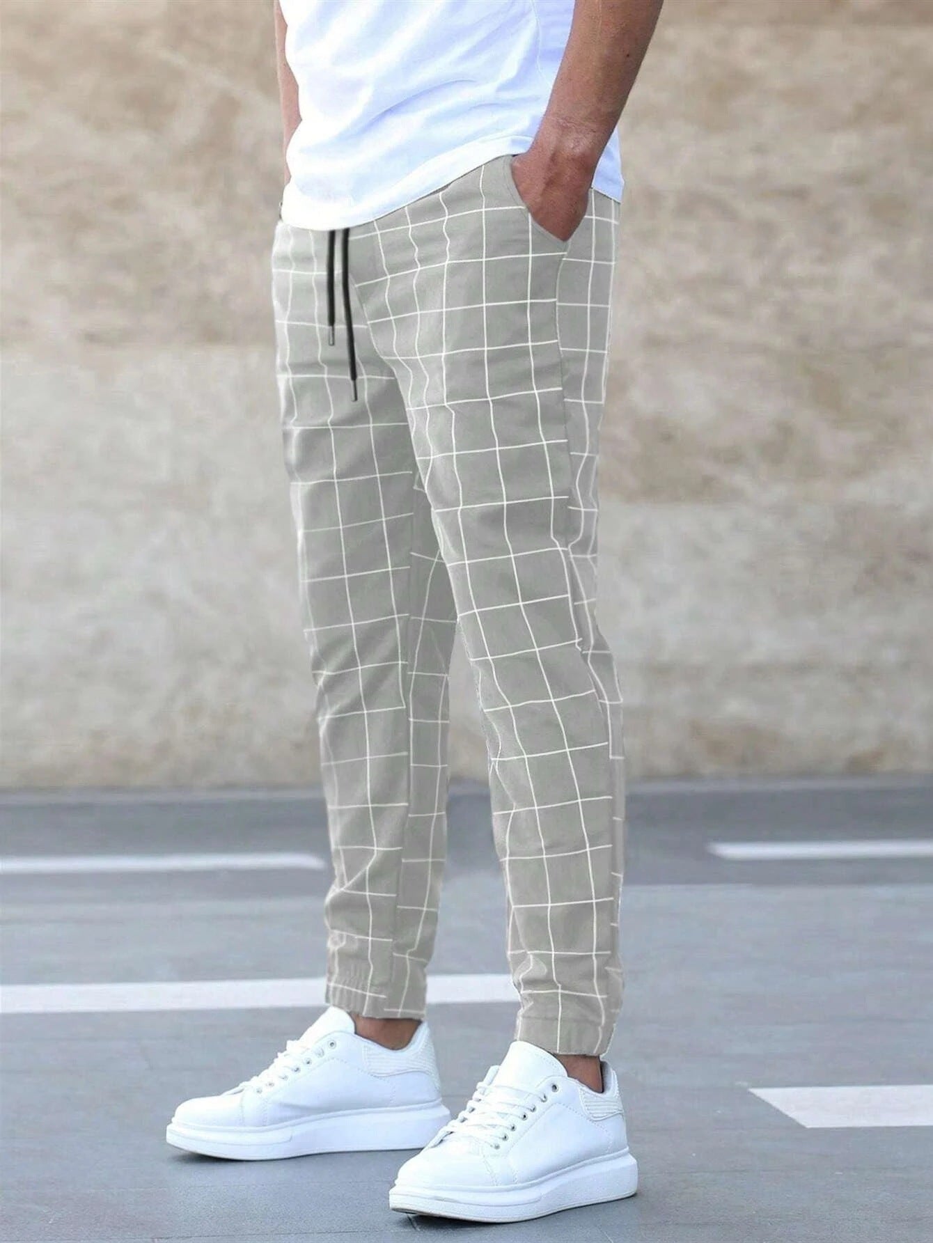 Dress Casual Drawstring Trousers Men's Clothing