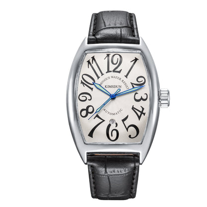 Wine barrel-shaped automatic mechanical watch