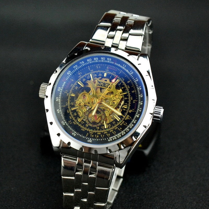 Men's waterproof hollow automatic mechanical watch