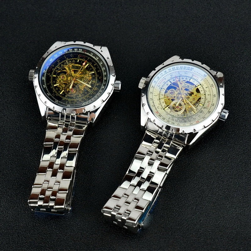 Men's waterproof hollow automatic mechanical watch