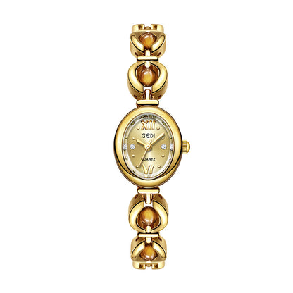 Gedi National Style Emerald Good-looking Bracelet Watch Niche High-grade Light Luxury Shell Pearls Exquisite Women's Quartz Watch