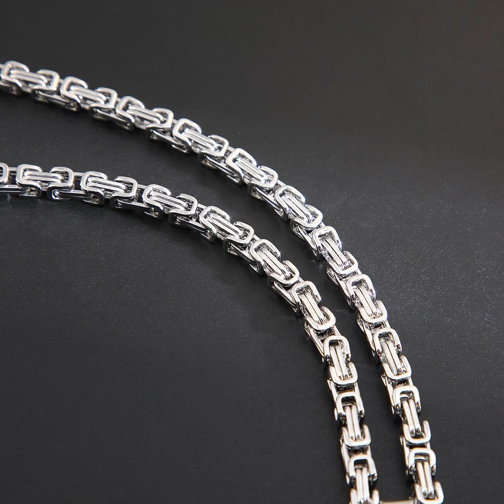 Titanium Steel Men's High-grade Water Ripple Pendant Necklace