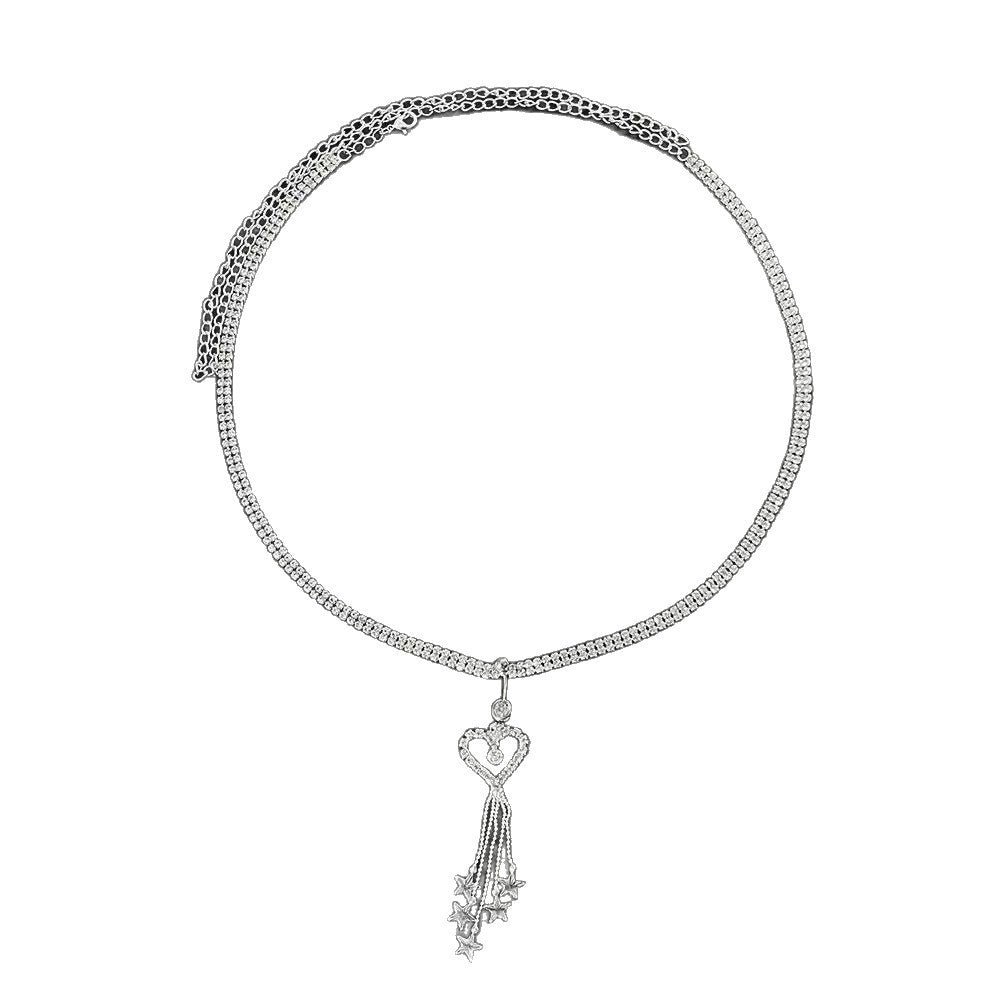 Tassel Love Heart Belly Ring Waist Chain Sexy Cutout