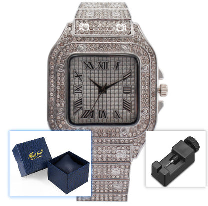 Square Diamond Full Diamond Roman Gradient Ladies Watch
