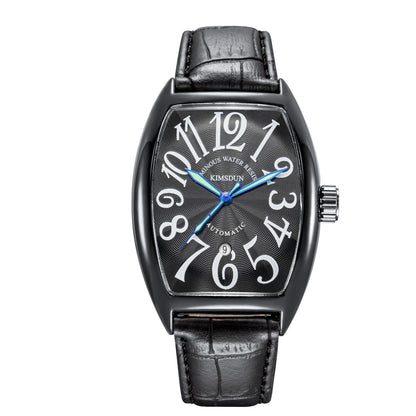 Wine barrel-shaped automatic mechanical watch