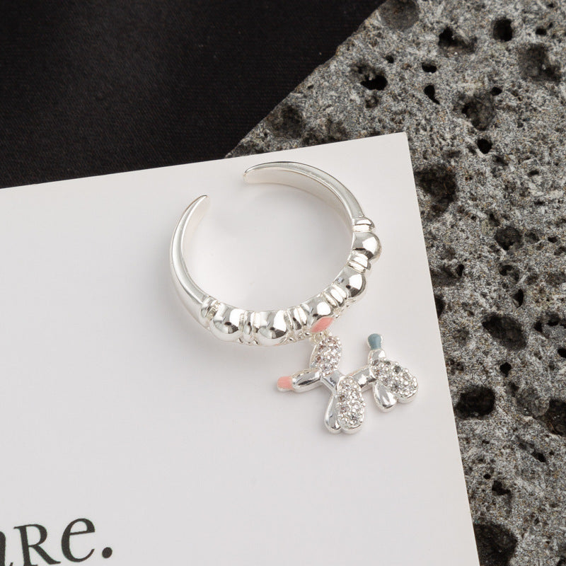 Finger Ring With Dog,silvery Color,Only Self-pickup Is Supported, And The Displayed Prices Are All Self-pickup Prices
