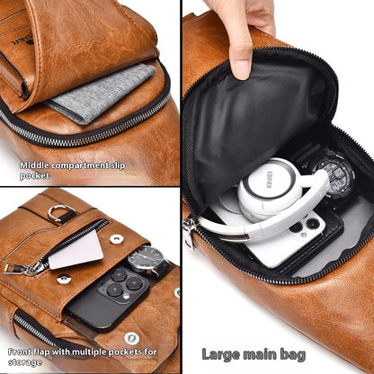 Chest Bag Men's Retro Easy Matching Large Capacity Waterproof