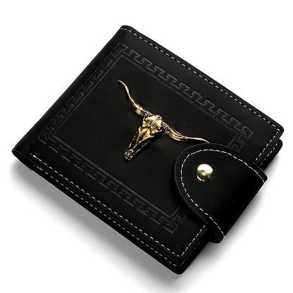 Men's Short Multiple Card Slots Zipper Personality Wallet