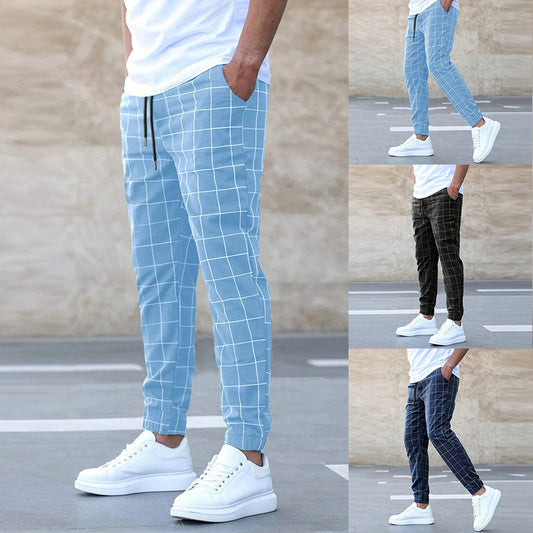 Dress Casual Drawstring Trousers Men's Clothing