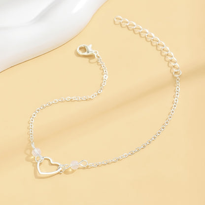 Fashion Simple Style Anklet Heart-shaped Pendant Adjustable