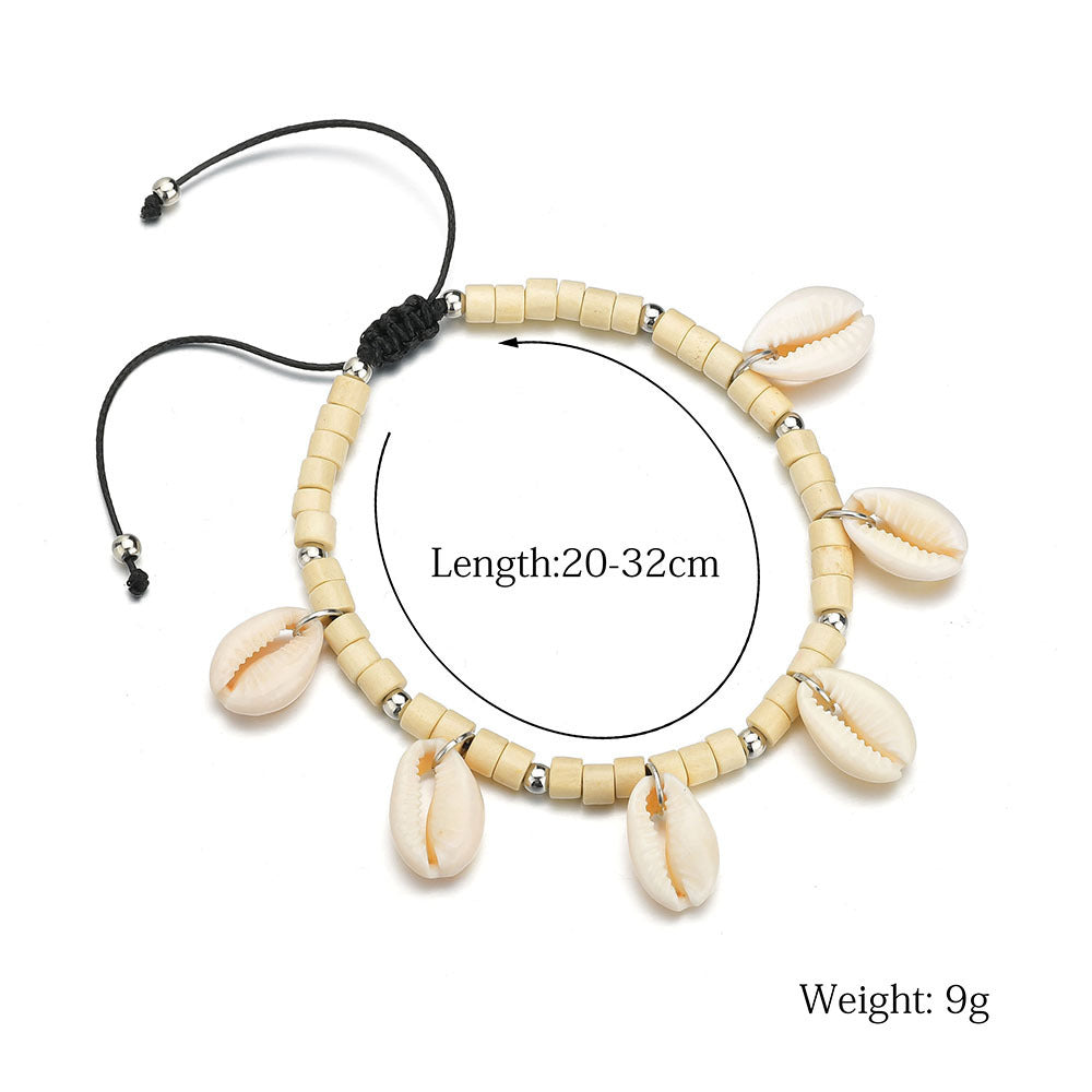 Shell Foot Ornaments Vintage Bohemian Style Adjustable Ladies Tassel Anklet Ornament