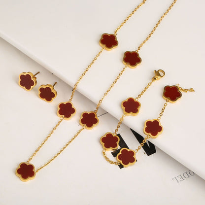 Small Fresh And Lovely Green Drop Gum Flower Gold Bracelet Jewelry