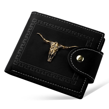Men's Short Multiple Card Slots Zipper Personality Wallet