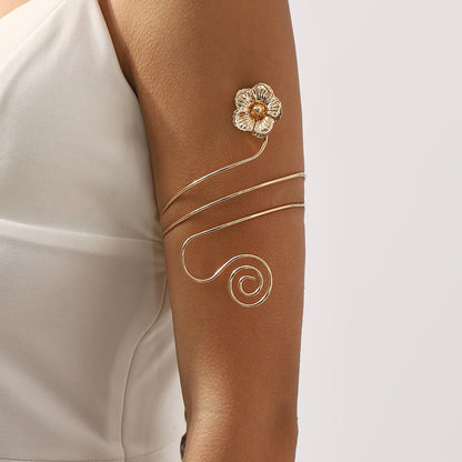 Fashion Creative Geometric Multi-layer Cross Water Drop Metal Armband
