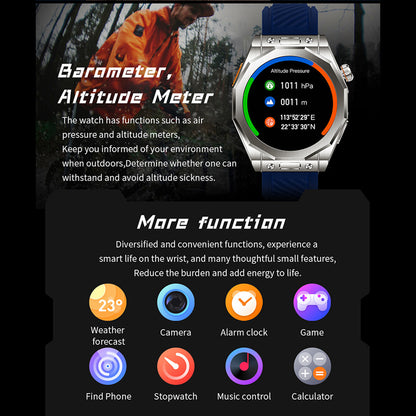 Smart Watch Waterproof GPS Track Outdoor Sports Three Strap Stainless Steel